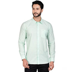 Mayawye Men's Casual Cotton Full Sleeve Solid Shirt (Sea Green)