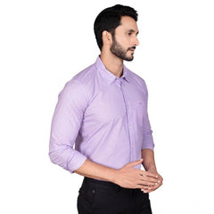 Mayawye Men's Casual Cotton Full Sleeve Solid Shirt (Purple)