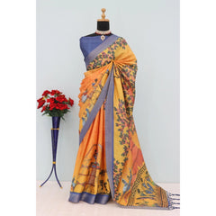 Mayawye Women's Mysore Silk  Digital Print Saree With Unstitched Blouse 5.5Mtr (Multicolor)
