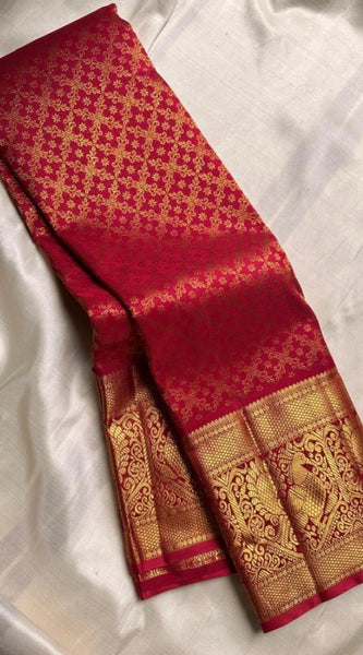 Mayawye Women's Silk Printed Saree With Unstitched Blouse 5.5Mtr (Maroon)