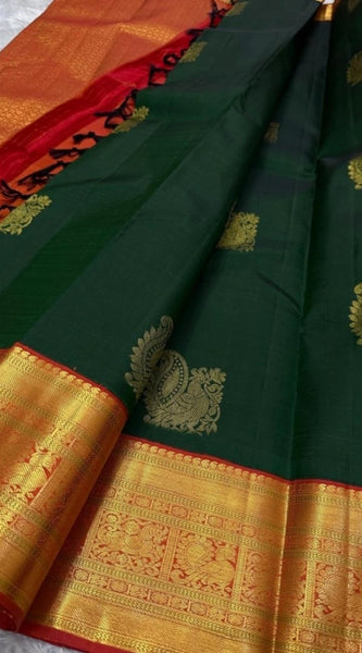 Mayawye Women's Silk Printed Saree With Unstitched Blouse 5.5Mtr (Green)