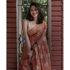 Mayawye Women's Silk Printed Saree With Unstitched Blouse 5.5Mtr (Maroon)