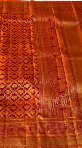 Mayawye Women's Silk Printed Saree With Unstitched Blouse 5.5Mtr (Red)
