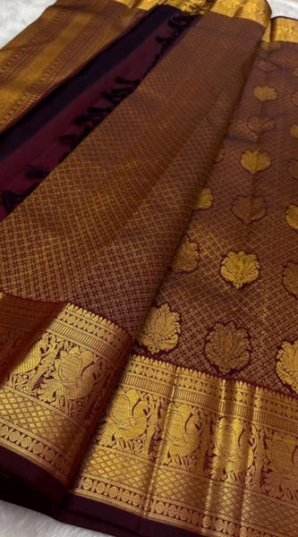 Mayawye Women's Silk Printed Saree With Unstitched Blouse 5.5Mtr (Maroon)