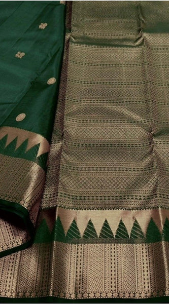 Mayawye Women's Silk Printed Saree With Unstitched Blouse 5.5Mtr (Green)