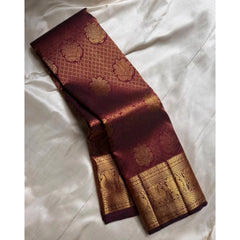 Mayawye Women's Silk Printed Saree With Unstitched Blouse 5.5Mtr (Maroon)