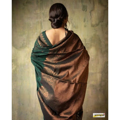 Mayawye Women's Silk Printed Saree With Unstitched Blouse 5.5Mtr (Green)