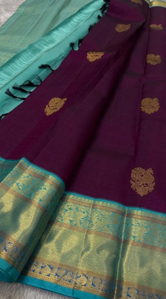 Mayawye Women's Silk Printed Saree With Unstitched Blouse 5.5Mtr (Wine)