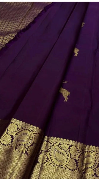 Mayawye Women's Silk Printed Saree With Unstitched Blouse 5.5Mtr (Wine)