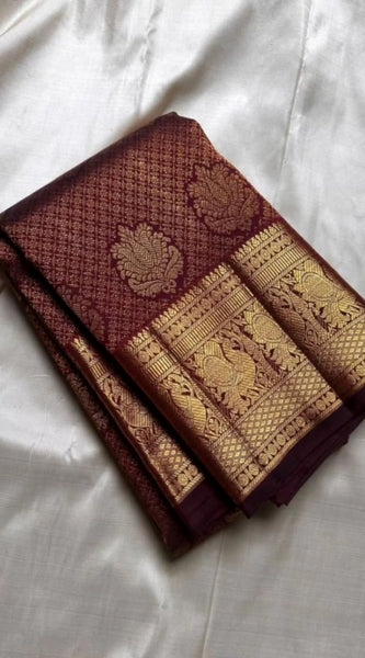Mayawye Women's Silk Printed Saree With Unstitched Blouse 5.5Mtr (Maroon)
