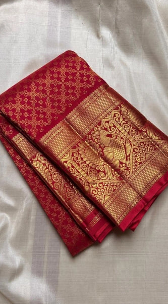 Mayawye Women's Silk Printed Saree With Unstitched Blouse 5.5Mtr (Maroon)