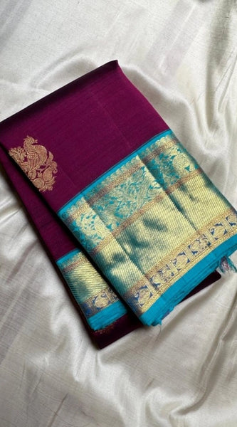 Mayawye Women's Silk Printed Saree With Unstitched Blouse 5.5Mtr (Wine)