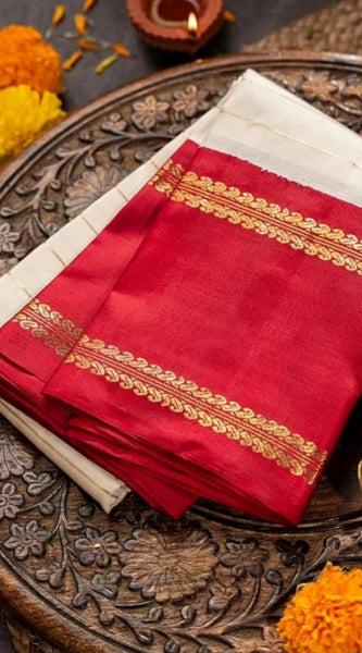 Mayawye Women's Silk Printed Saree With Unstitched Blouse 5.5Mtr (Off White)