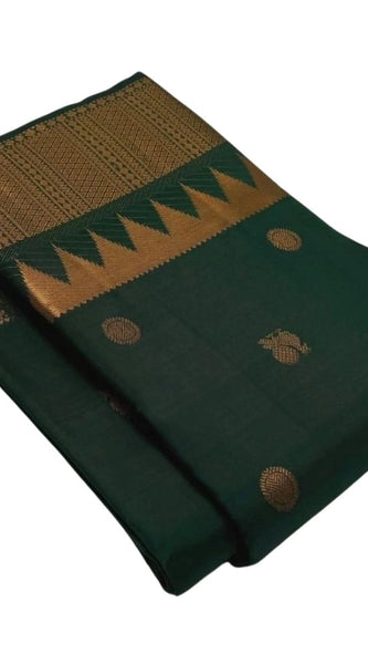 Mayawye Women's Silk Printed Saree With Unstitched Blouse 5.5Mtr (Green)