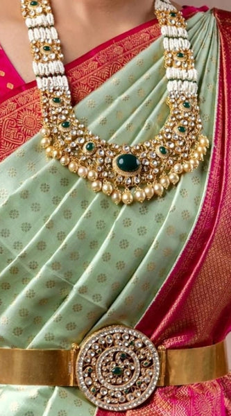 Mayawye Women's Soft Lichi Silk Printed Saree With Unstitched Blouse 5.5Mtr (Light Green)