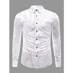 Mayawye Men's Casual PollyCotton Textured Full Sleeve Collar Shirt (Brown)