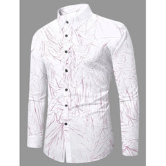 Mayawye Men's Casual PollyCotton Textured Full Sleeve Collar Shirt (Pink)