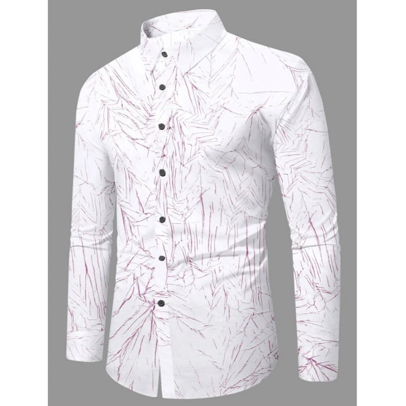 Mayawye Men's Casual PollyCotton Textured Full Sleeve Collar Shirt (Pink)