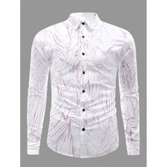 Mayawye Men's Casual PollyCotton Textured Full Sleeve Collar Shirt (Pink)