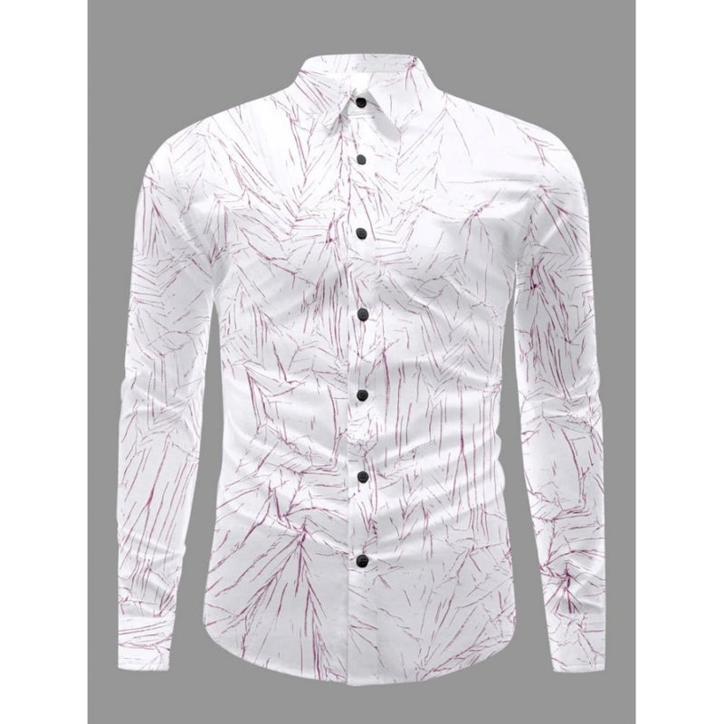 Mayawye Men's Casual PollyCotton Textured Full Sleeve Collar Shirt (Pink)
