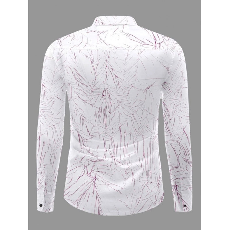Mayawye Men's Casual PollyCotton Textured Full Sleeve Collar Shirt (Pink)