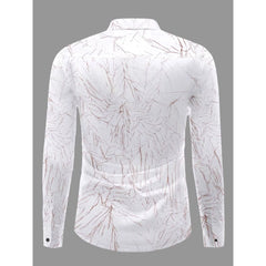 Mayawye Men's Casual PollyCotton Textured Full Sleeve Collar Shirt (Brown)