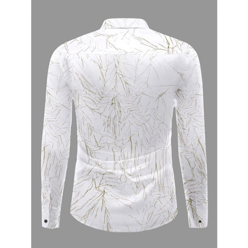 Mayawye Men's Casual PollyCotton Textured Full Sleeve Collar Shirt (Green)