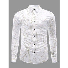 Mayawye Men's Casual PollyCotton Textured Full Sleeve Collar Shirt (Green)