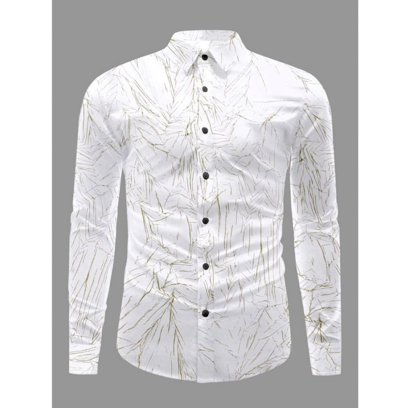 Mayawye Men's Casual PollyCotton Textured Full Sleeve Collar Shirt (Green)