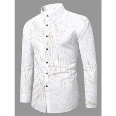 Mayawye Men's Casual PollyCotton Textured Full Sleeve Collar Shirt (Green)