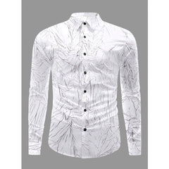 Mayawye Men's Casual PollyCotton Textured Full Sleeve Collar Shirt (Black)