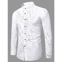 Mayawye Men's Casual PollyCotton Textured Full Sleeve Collar Shirt (Black)