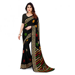 Mayawye Women's Faux Georgette Printed Saree With Unstitched Blouse 5.5Mtr (Multicolor)