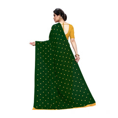 Mayawye Women's Georgette Printed Saree With Unstitched Blouse 5.5Mtr (Green)