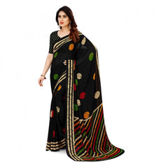 Mayawye Women's Faux Georgette Printed Saree With Unstitched Blouse 5.5Mtr (Multicolor)