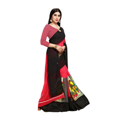Mayawye Women's Georgette Printed Saree With Unstitched Blouse 5.5Mtr (Pink)