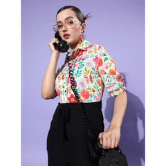 Mayawye Women's Polyester Printed 3/4th Sleeve Jumpsuit (Multicolor)
