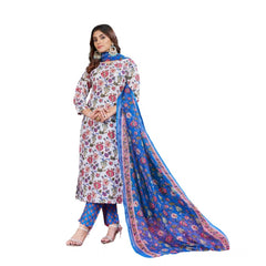 Mayawye Women's Cotton Blend Printed Kurti With Pant Dupatta Set (Multicolor)