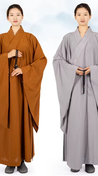 7 Colors Taiwan Linen Monks Long Robes Gown for Buddhism Haiqing Adults Meditation Clothes Buddhist Monk Confession Clothing