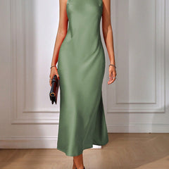 EMERY ROSE Solid Split Thigh Dress Maxi Women Outfit Sage Green Dress Elegantsilk Dress Formal
