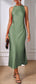 EMERY ROSE Solid Split Thigh Dress Maxi Women Outfit Sage Green Dress Elegantsilk Dress Formal