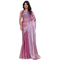 Mayawye Women's Jimmy choo Embellished Bollywood Saree With Unstitched Blouse 5.5Mtr (Magenta)