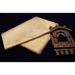 Mayawye Women's Litchi silk Printed Saree With Unstitched Blouse (Gold)