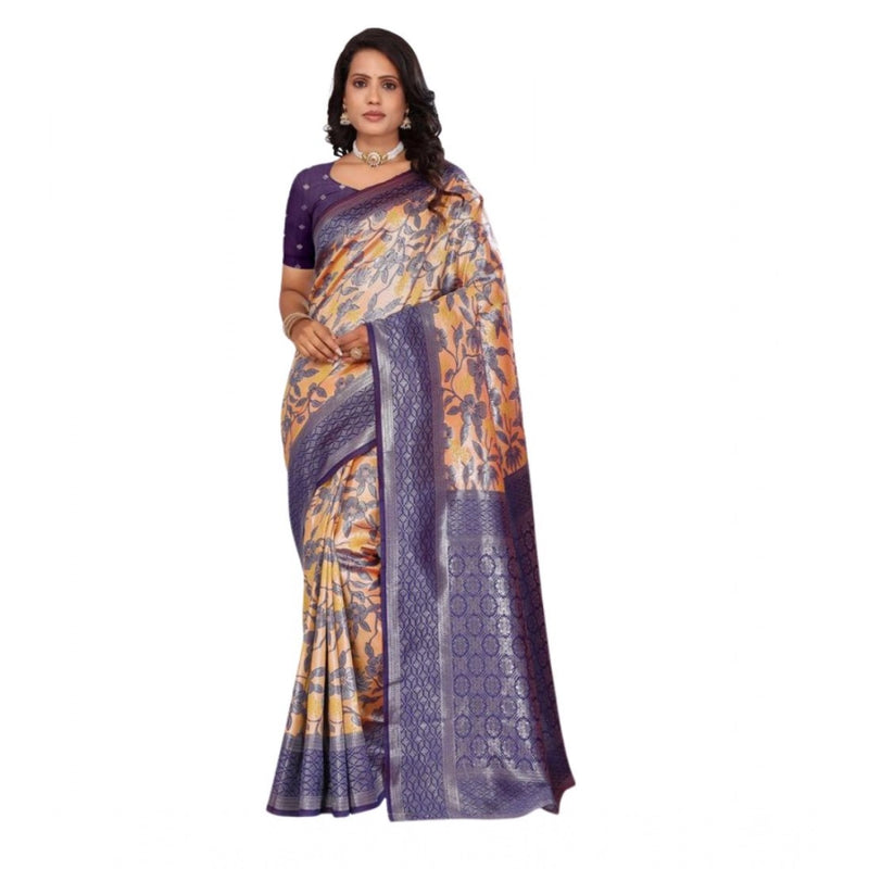 Mayawye Women's Silk Embroidred Saree With Unstitched Blouse 5.5Mtr (Dark Green)