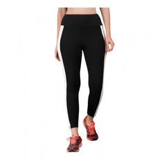 Mayawye Women's Polyester Solid Ankle length High Waisted Tights (Black)