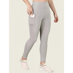 Mayawye Women's Polyester Solid Ankle length High Waisted Tights (Grey)