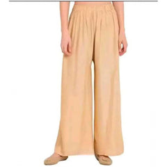Mayawye Women's Casual Rayon Solid Ankle Length Palazzo (Golden , Free Size)