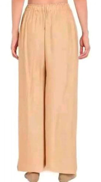 Mayawye Women's Casual Rayon Solid Ankle Length Palazzo (Golden , Free Size)