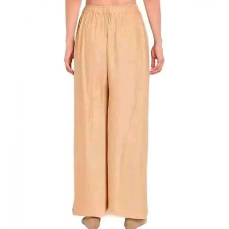 Mayawye Women's Casual Rayon Solid Ankle Length Palazzo (Golden , Free Size)