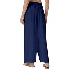 Mayawye Women's Casual Rayon Solid Ankle Length Palazzo (Navy Blue , Free Size)